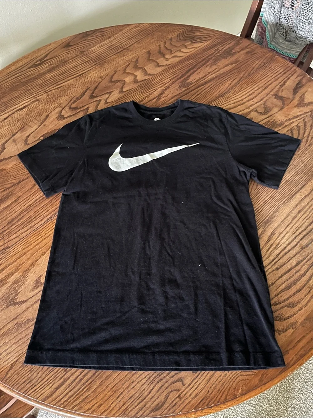Nike Black Short-Sleeve Tee with White Swoosh